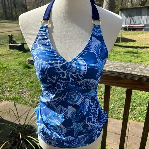 2 piece  tankini ocean print - Picture 5 of 13